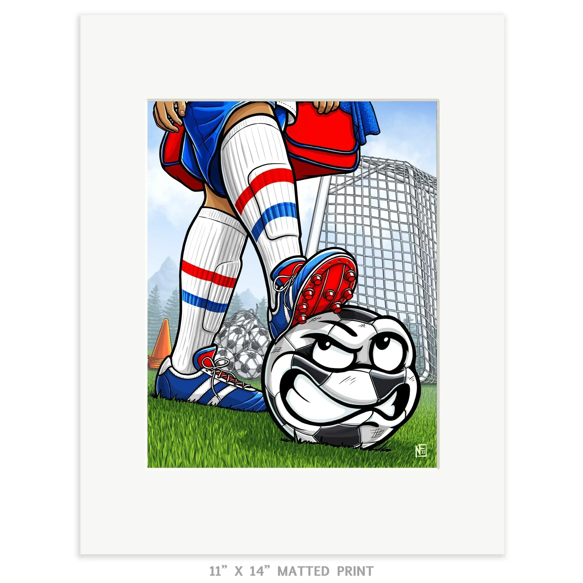 "Kicked Off" Soccer Limited Edition Print - Nick Fasnacht Illustration & Design