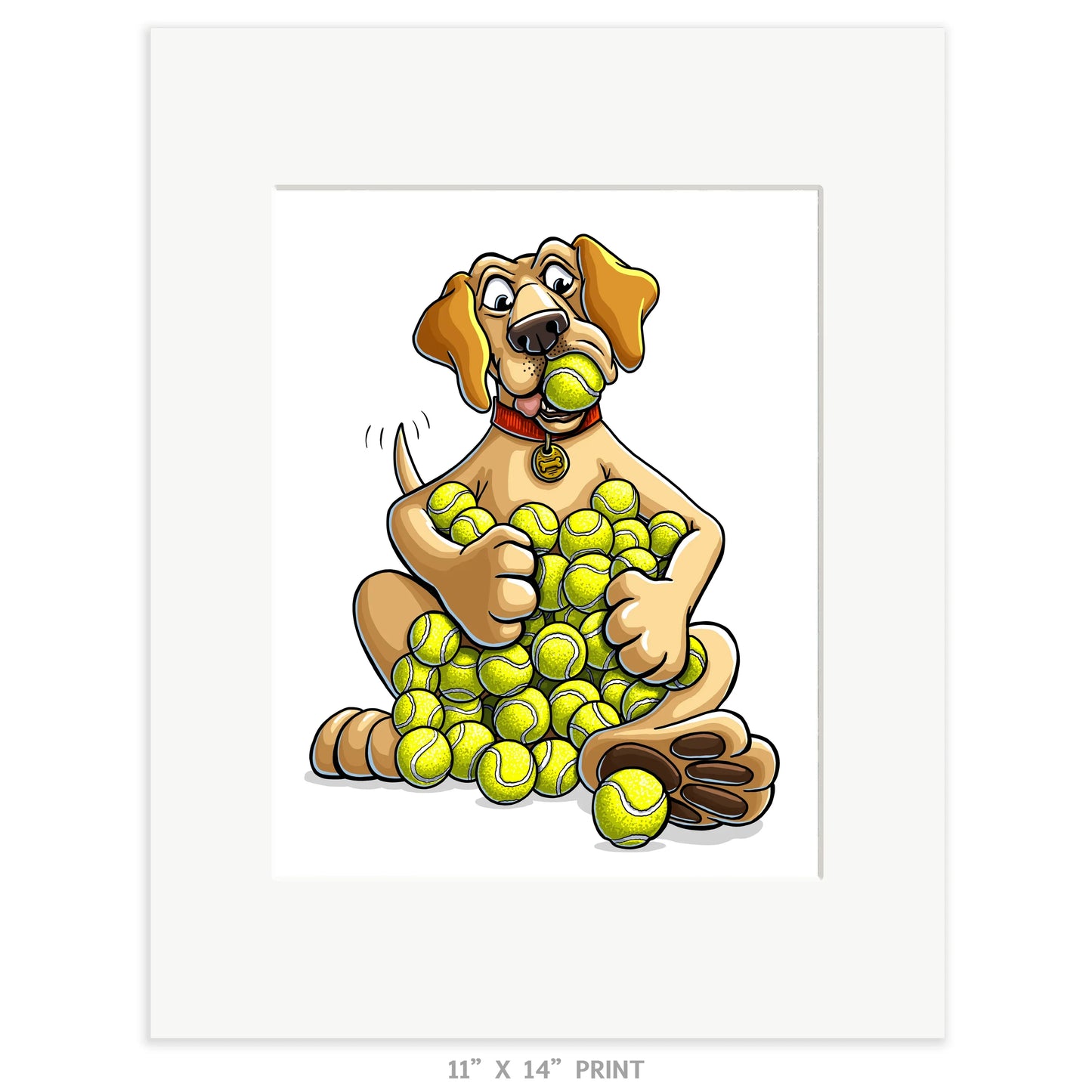 "Fetch" Yellow Lab Limited Edition Print - Nick Fasnacht Illustration & Design