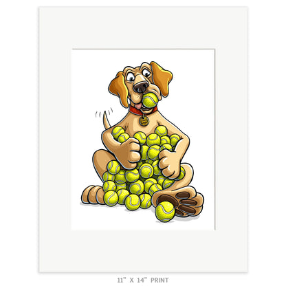"Fetch" Yellow Lab Limited Edition Print - Nick Fasnacht Illustration & Design