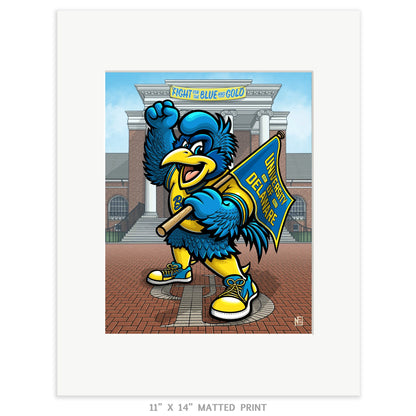 "Fight for the Blue and Gold" University of Delaware Limited Edition Print - Nick Fasnacht Illustration & Design