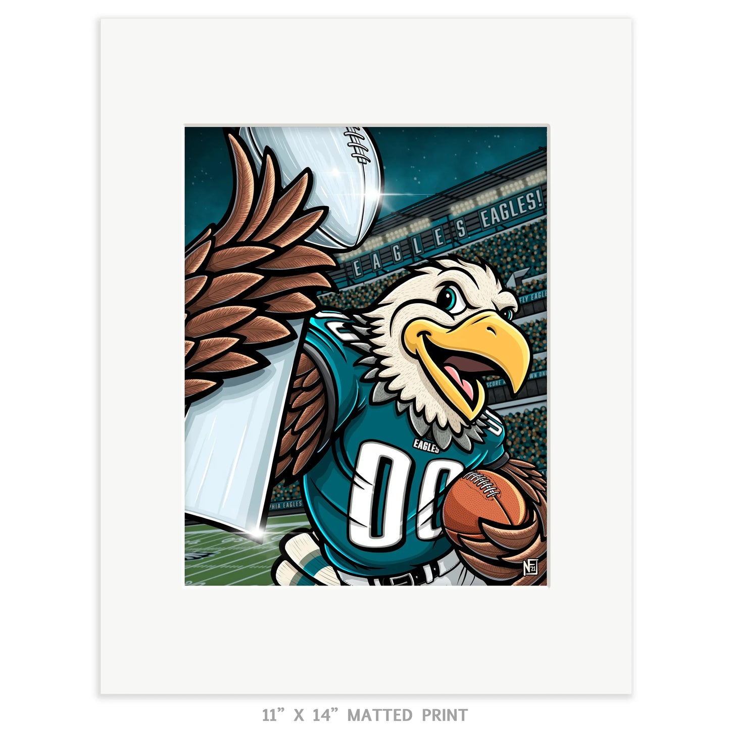 "E.A.G.L.E.S...EAGLES!" Philadelphia Football Limited Edition Print - Nick Fasnacht Illustration & Design