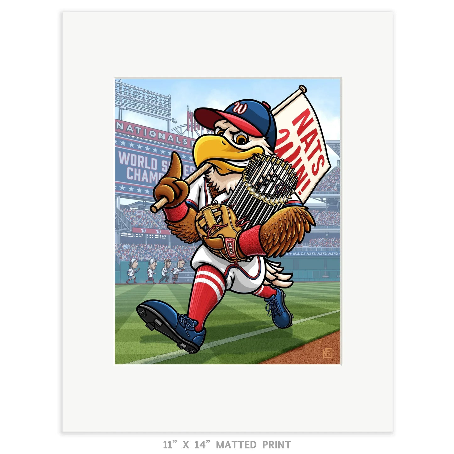 "NATS WIN!" Washington Nationals Limited Edition Print - Nick Fasnacht Illustration & Design