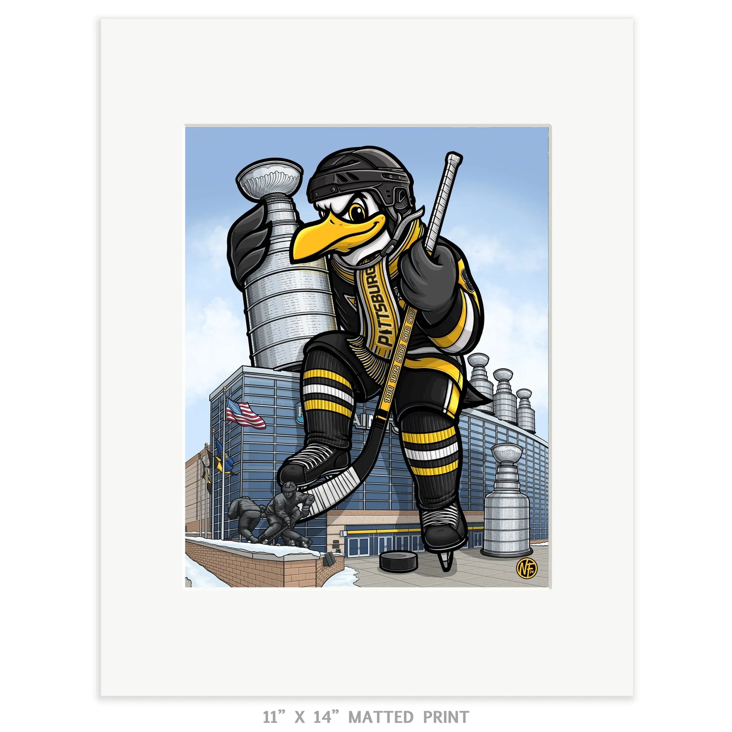 "Let's Go Pens!" Hockey Limited Edition Print - Nick Fasnacht Illustration & Design