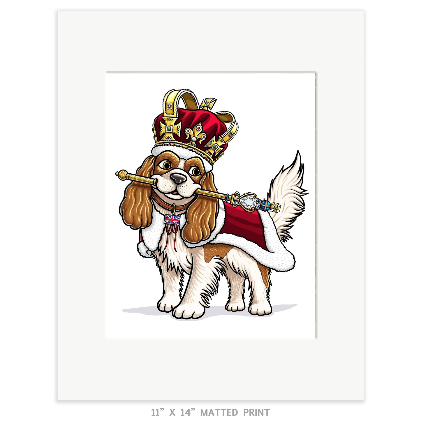 "Royalty" King Charles Cavalier Spaniel Limited Edition Print - Nick Fasnacht Illustration & Design