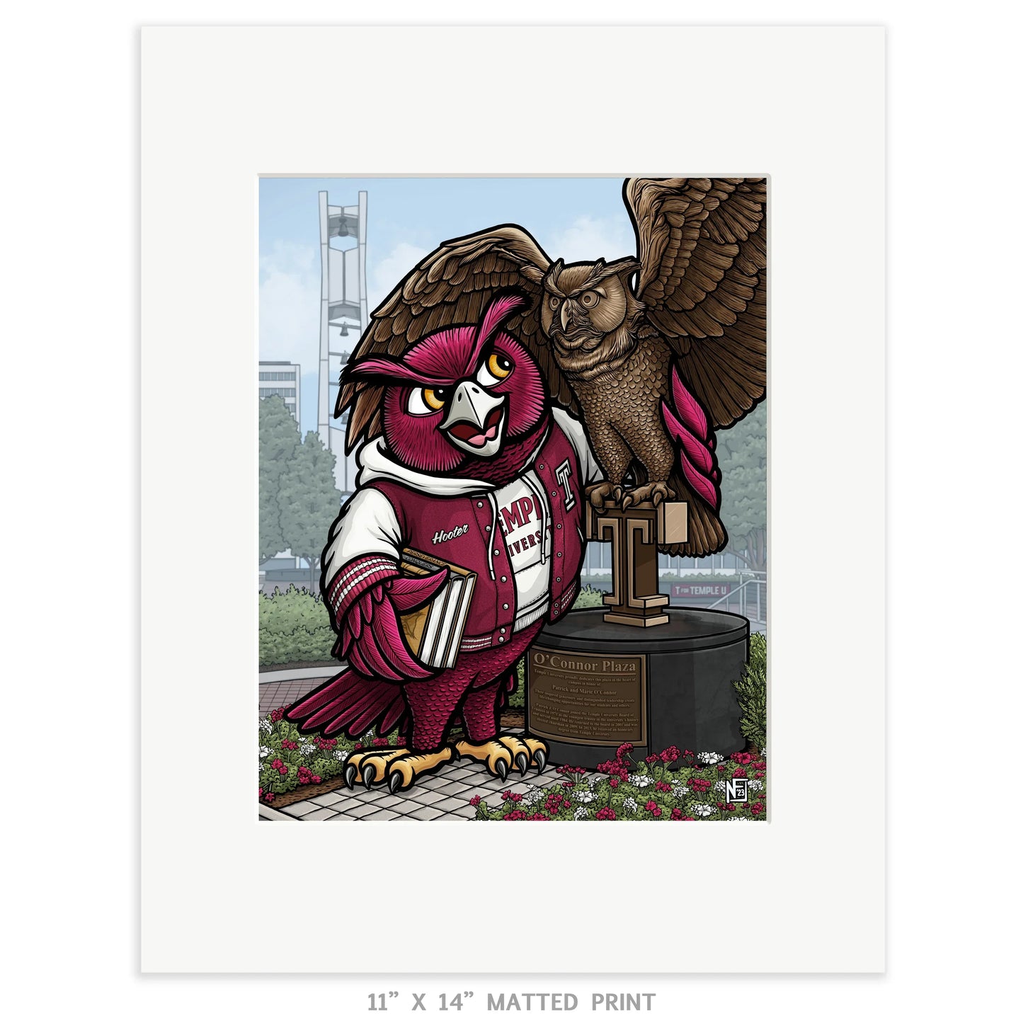 "T for Temple U" Temple University Limited Edition Print - Nick Fasnacht Illustration & Design