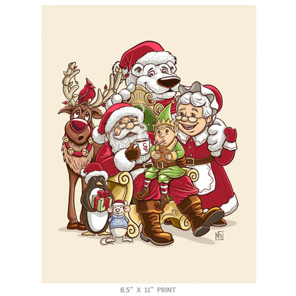 "Santa's Family Photo" Christmas Print - Nick Fasnacht Illustration & Design