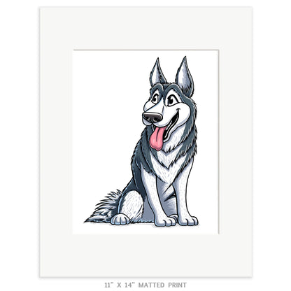 "Husky" Siberian Husky Limited Edition Print - Nick Fasnacht Illustration & Design