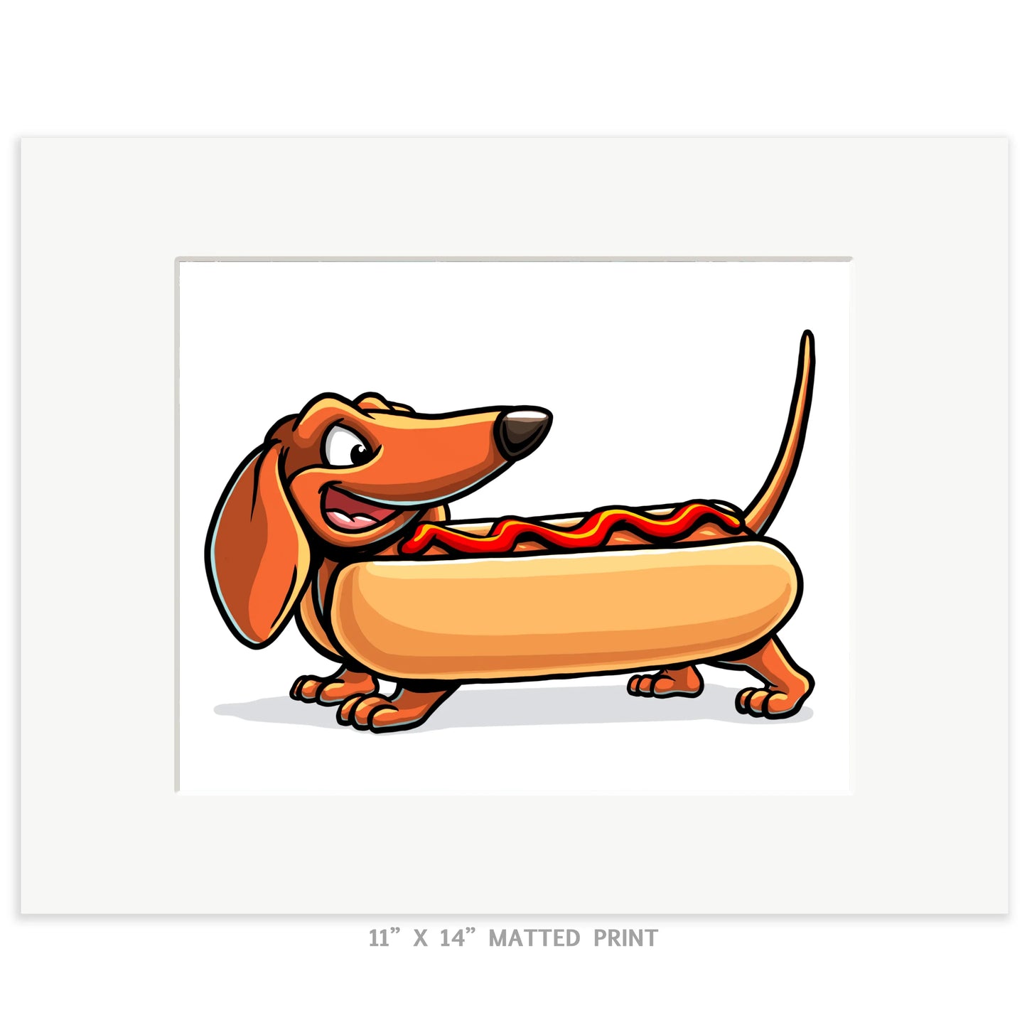 "Hot Dog" Dachshund Limited Edition Print - Nick Fasnacht Illustration & Design