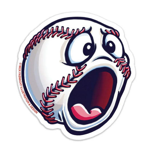 Baseball Die Cut Vinyl Sticker - Nick Fasnacht Illustration & Design