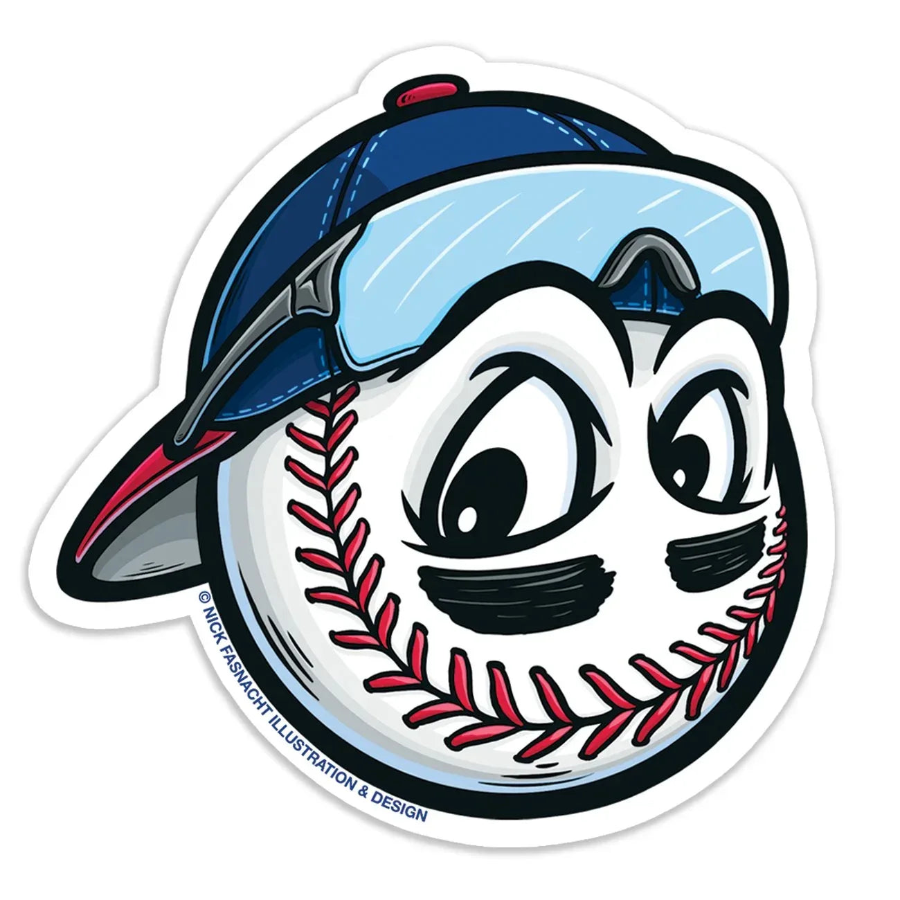 Baseball II Die Cut Vinyl Sticker - Nick Fasnacht Illustration & Design