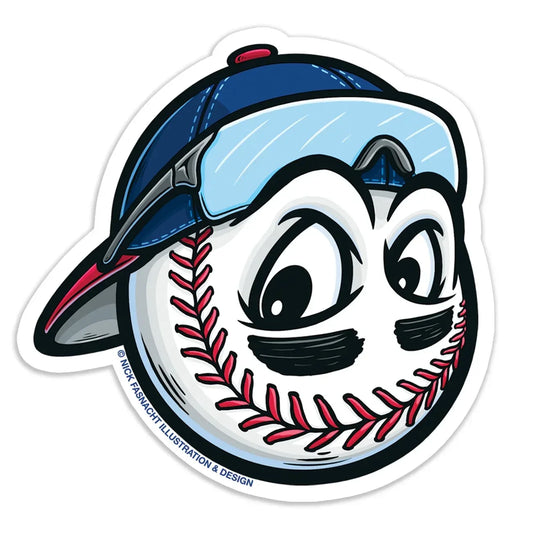 Baseball II Die Cut Vinyl Sticker - Nick Fasnacht Illustration & Design