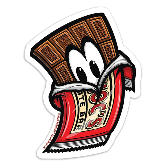 Candy Bar Die Cut Vinyl Sticker - Nick Fasnacht Illustration & Design