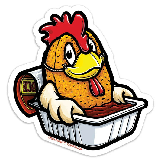 Chicken Nugget Die Cut Vinyl Sticker - Nick Fasnacht Illustration & Design