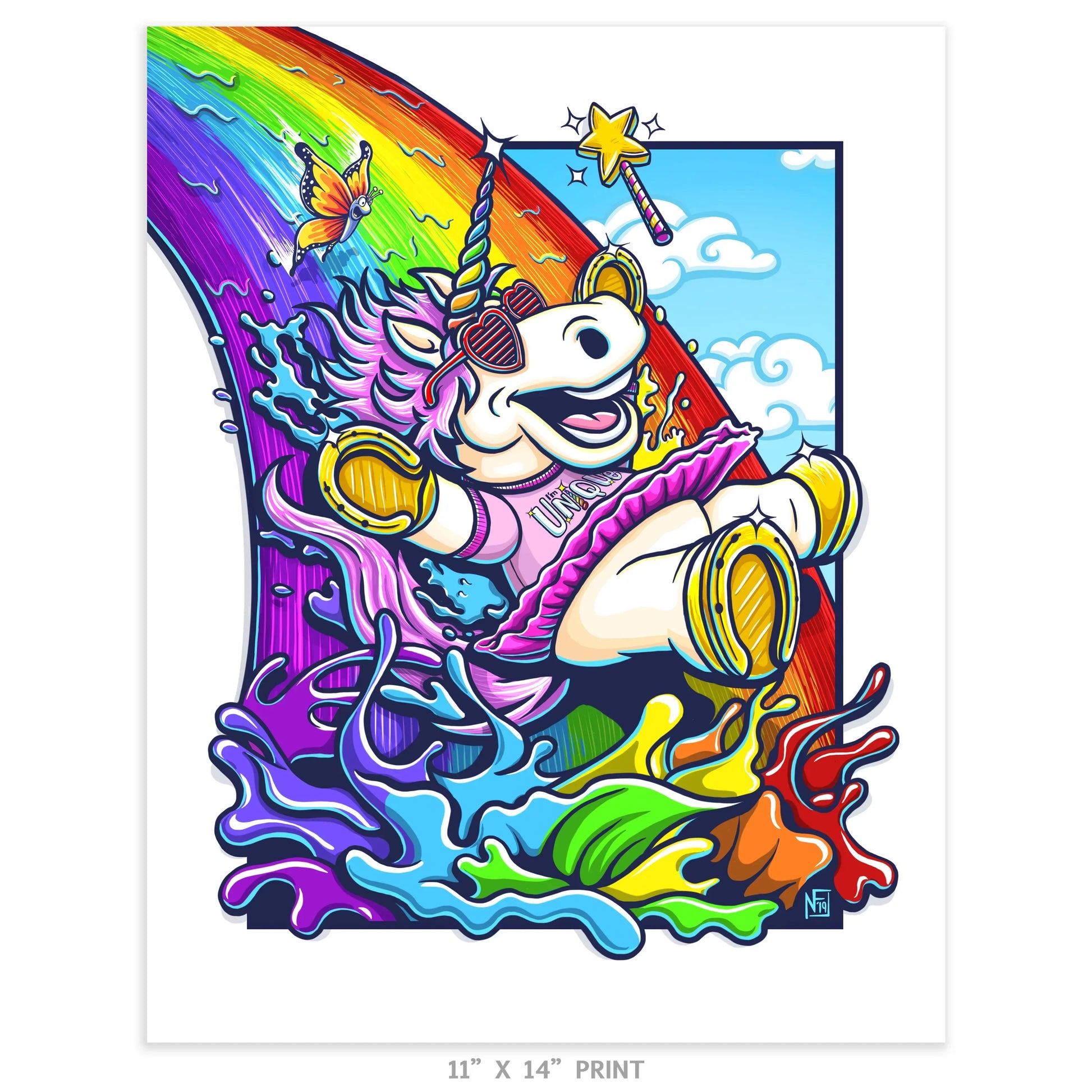 "Color Splash" Unicorn Limited Edition Print - Nick Fasnacht Illustration & Design