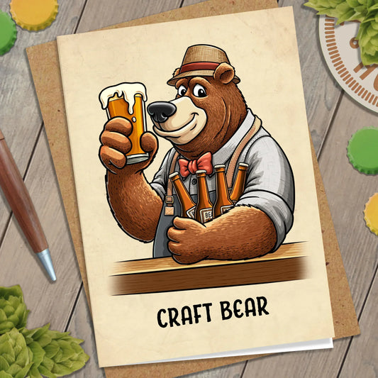 Craft Bear Greeting Card - Nick Fasnacht Illustration & Design