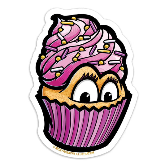 Cupcake Die Cut Vinyl Sticker - Nick Fasnacht Illustration & Design