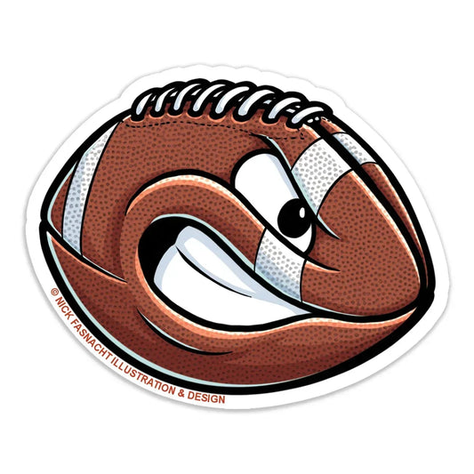 Football Die Cut Vinyl Sticker - Nick Fasnacht Illustration & Design