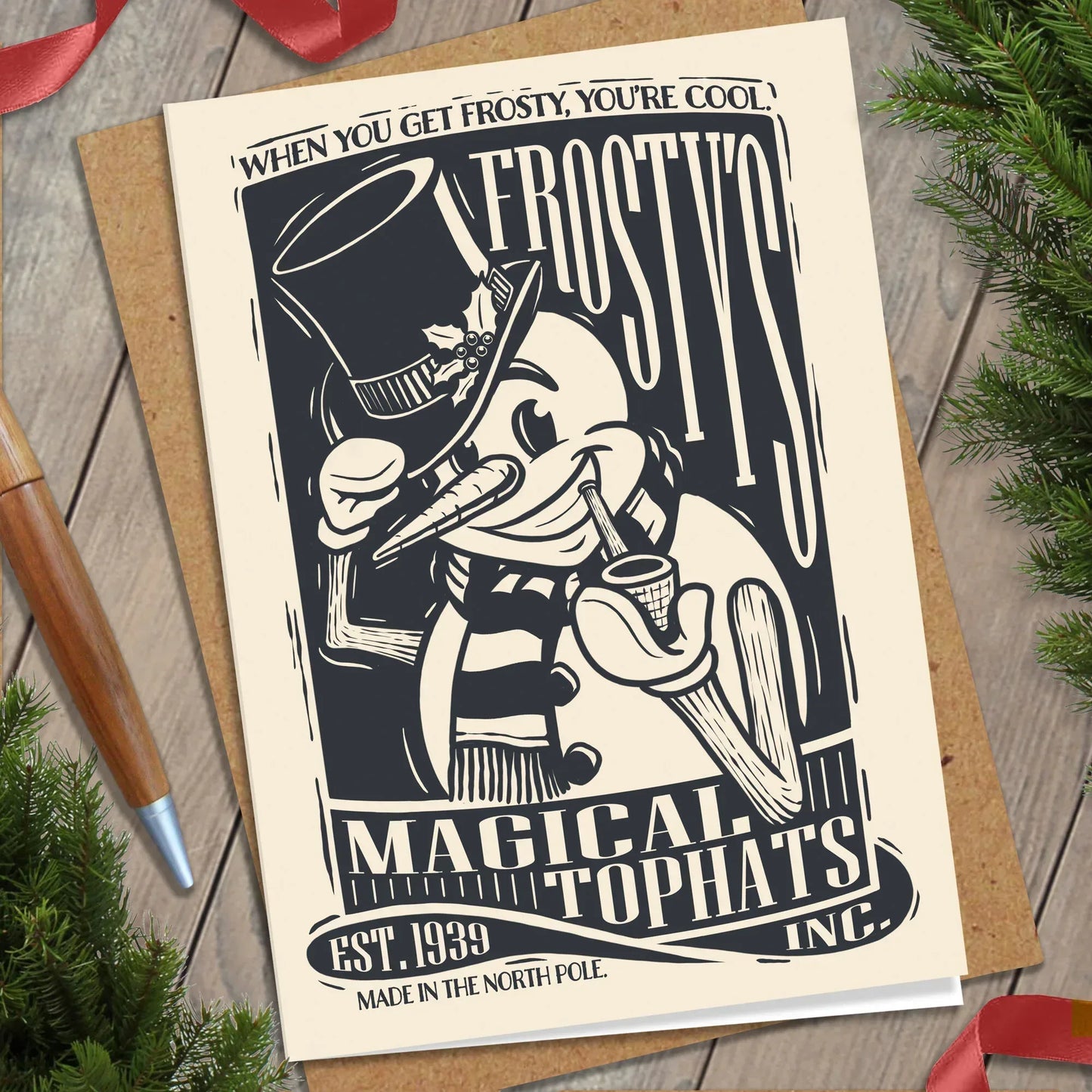 Frosty's Magical Tophats Inc. Christmas Card - Nick Fasnacht Illustration & Design