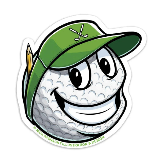 Golf Die Cut Vinyl Sticker - Nick Fasnacht Illustration & Design