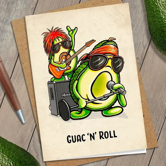 Guac 'n' Roll Greeting Card - Nick Fasnacht Illustration & Design