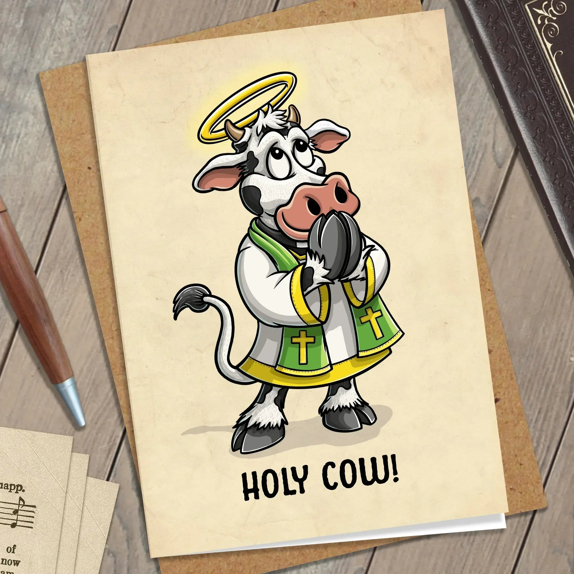 Holy Cow! Greeting Card - Nick Fasnacht Illustration & Design