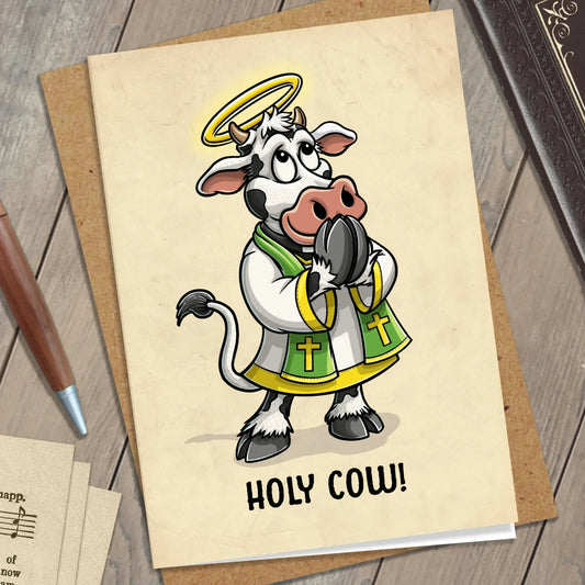 Holy Cow! Greeting Card - Nick Fasnacht Illustration & Design
