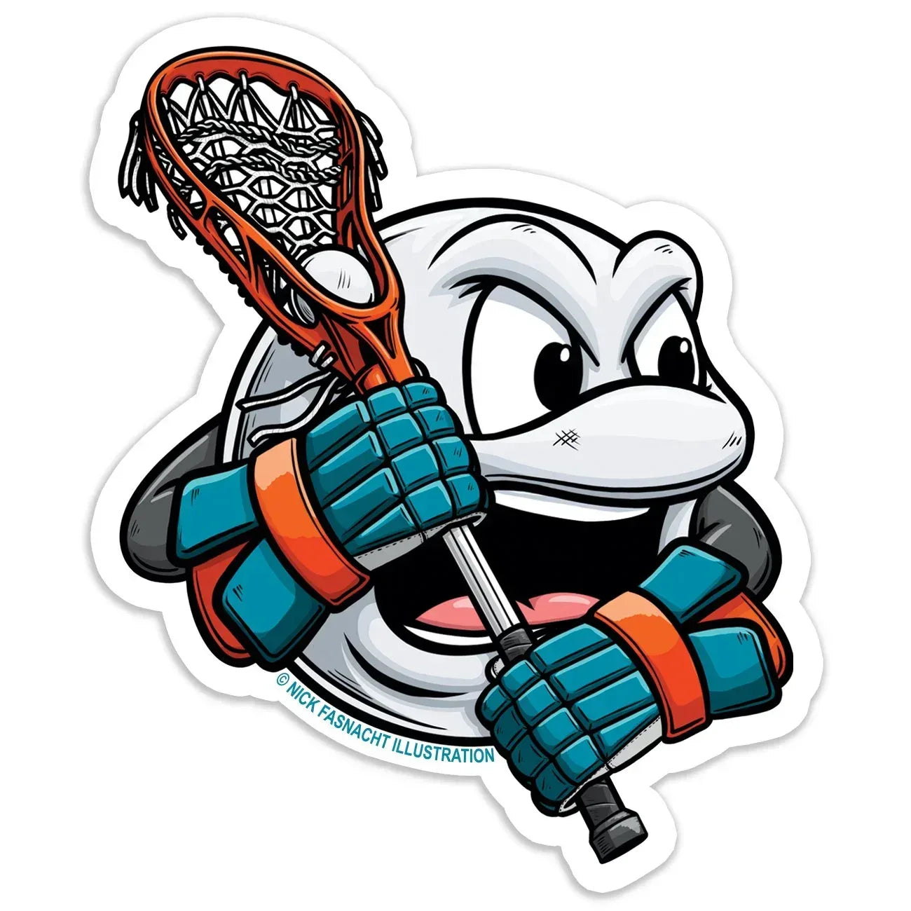 Lacrosse Die Cut Vinyl Sticker - Nick Fasnacht Illustration & Design