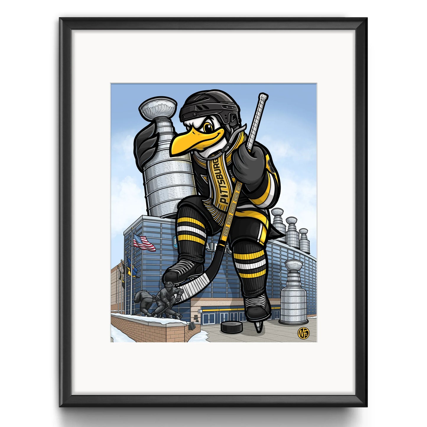 "Let's Go Pens!" Hockey Limited Edition Print - Nick Fasnacht Illustration & Design