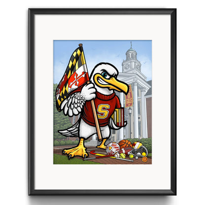 "Go Gulls!" Salisbury University Limited-Edition Print - Nick Fasnacht Illustration & Design