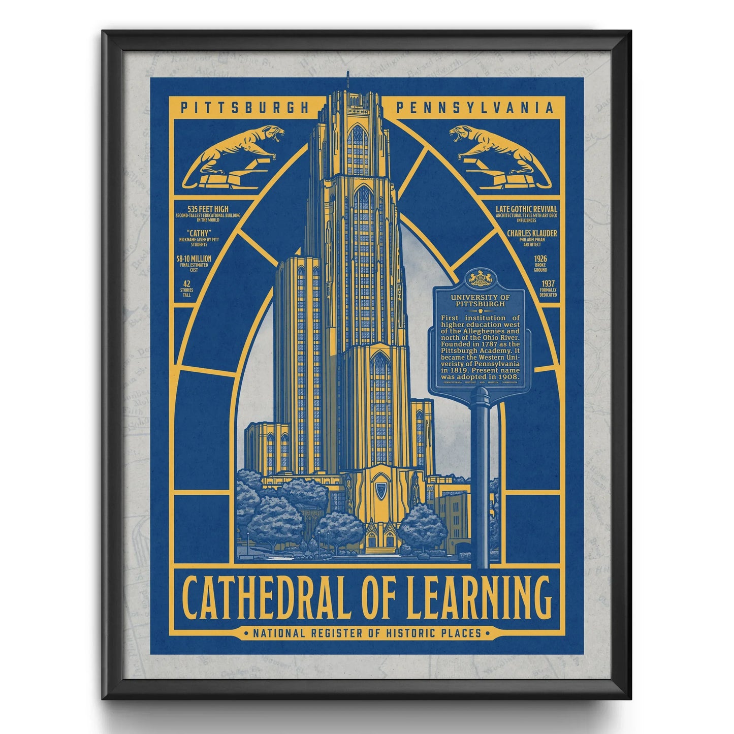 "Cathedral of Learning" University of Pittsburgh Limited Edition Print - Nick Fasnacht Illustration & Design