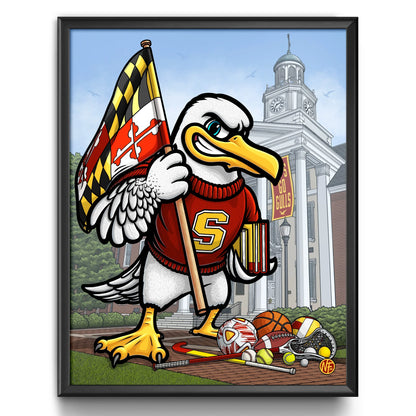 "Go Gulls!" Salisbury University Limited-Edition Print - Nick Fasnacht Illustration & Design