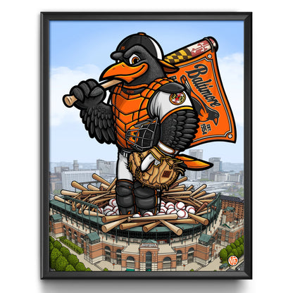 "The Bird's Nest " Baltimore Baseball Limited Edition Print - Nick Fasnacht Illustration & Design