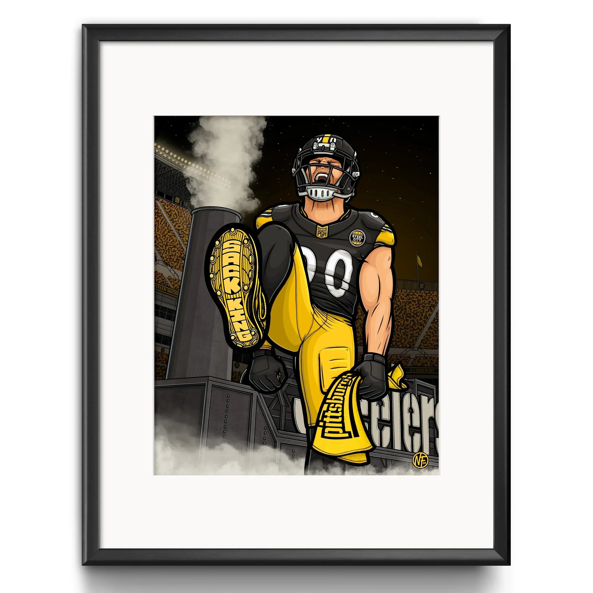 "Sack King" Pittsburgh Football Limited Edition Print - Nick Fasnacht Illustration & Design