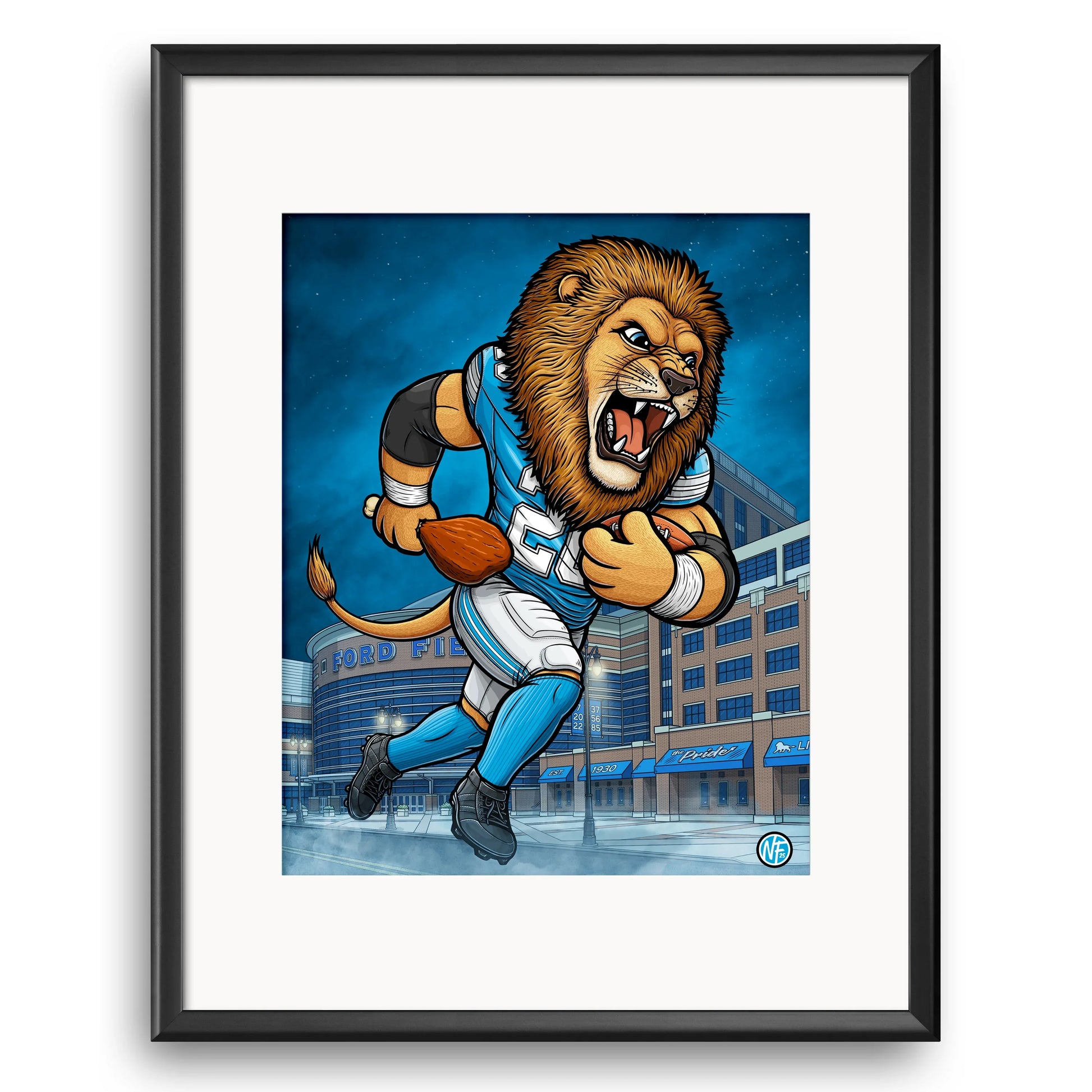 "The Pride" Detroit Football Print - Nick Fasnacht Illustration & Design