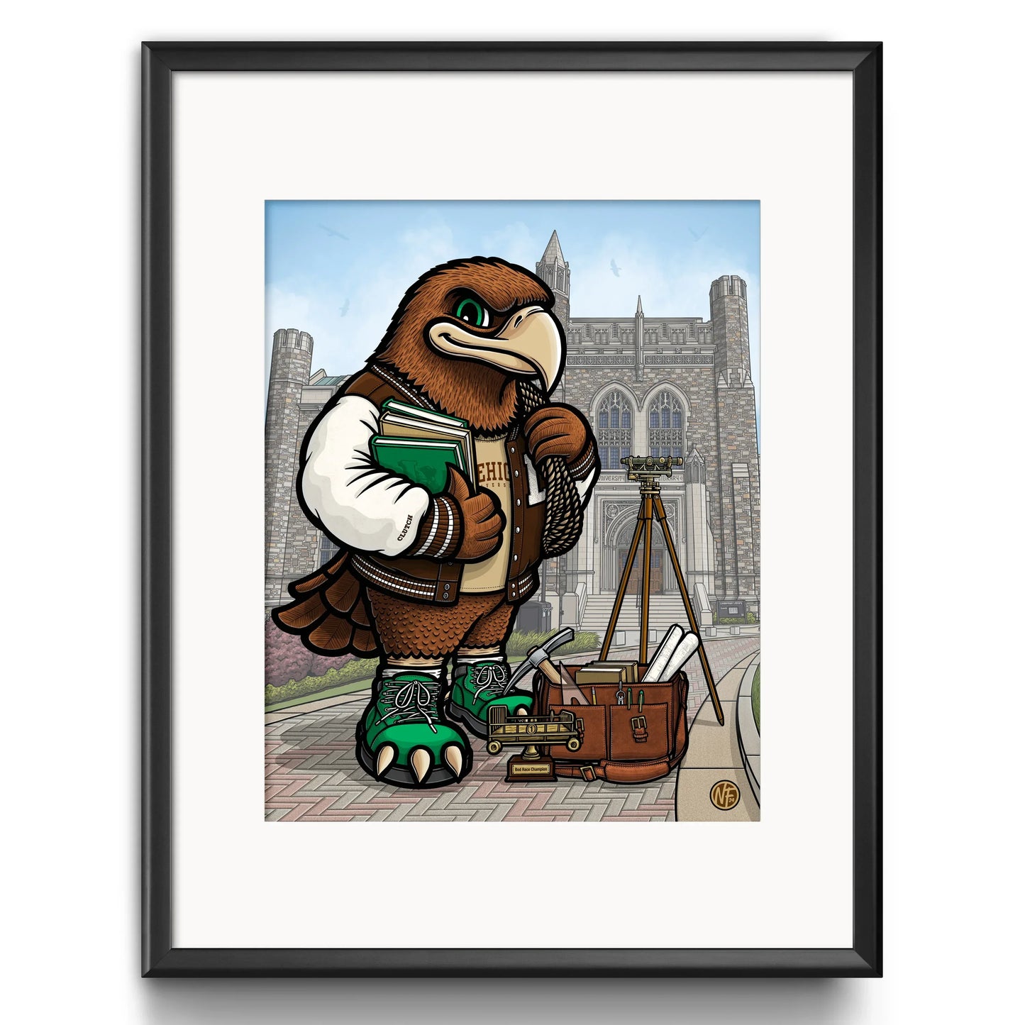 "The Brown and White" Lehigh University Limited Edition Print - Nick Fasnacht Illustration & Design