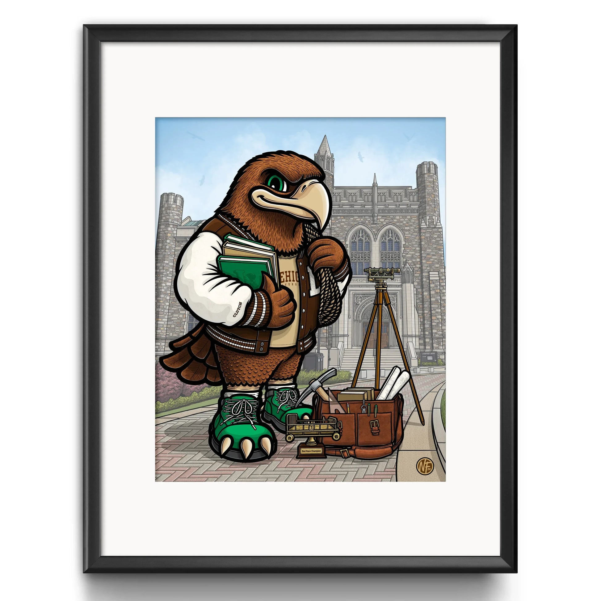 "The Brown and White" Lehigh University Limited Edition Print - Nick Fasnacht Illustration & Design
