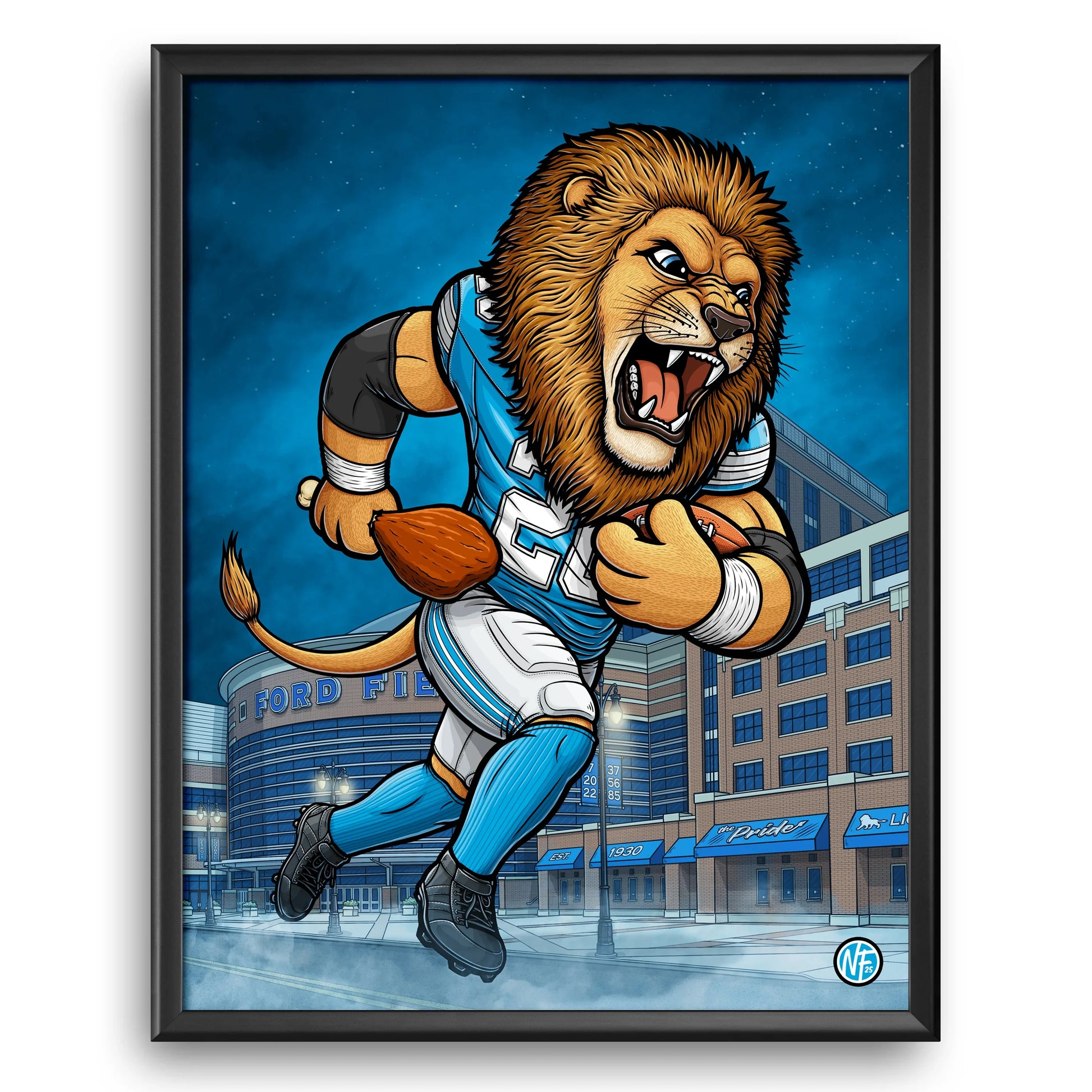 "The Pride" Detroit Football Print - Nick Fasnacht Illustration & Design