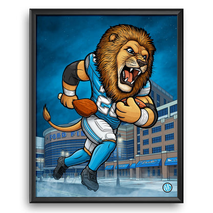 "The Pride" Detroit Football Print - Nick Fasnacht Illustration & Design