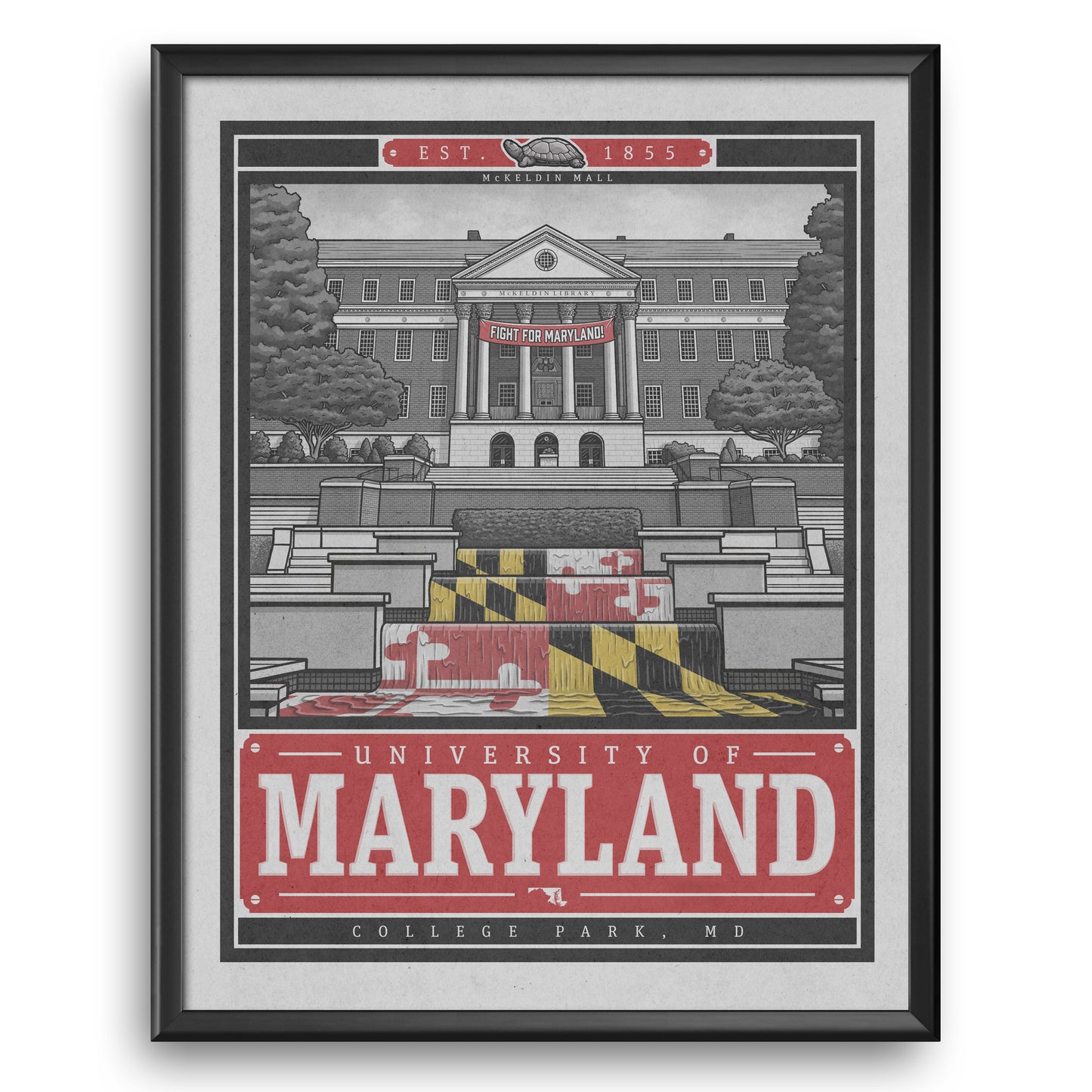 "McKeldin Mall" Maryland Limited Edition Print
