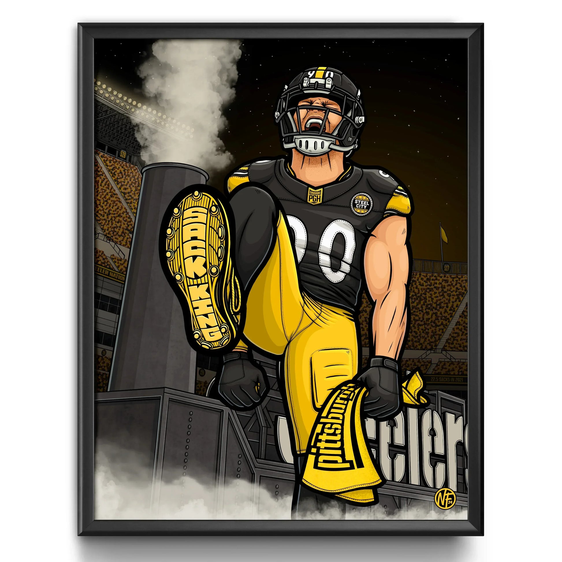 "Sack King" Pittsburgh Football Limited Edition Print - Nick Fasnacht Illustration & Design