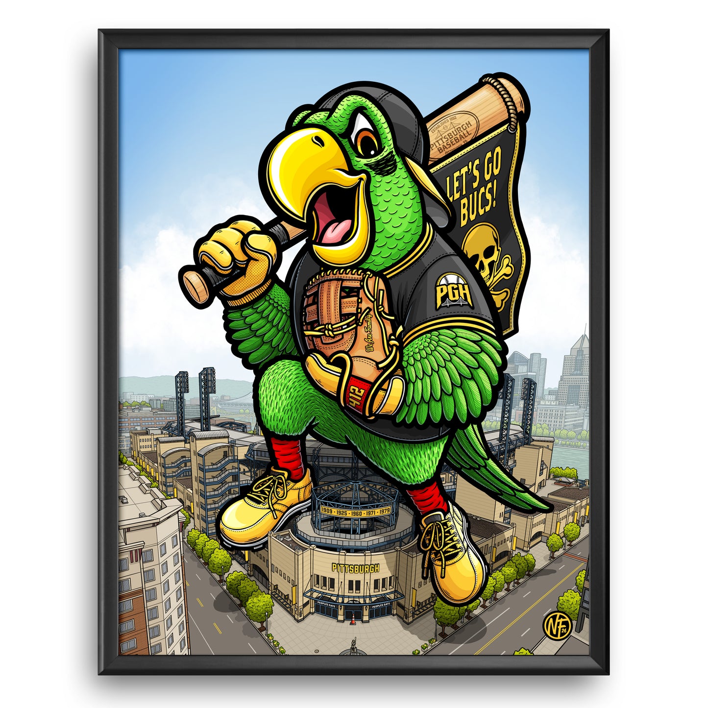 "Let's Go Bucs!" Pittsburgh Baseball Limited Edition Print