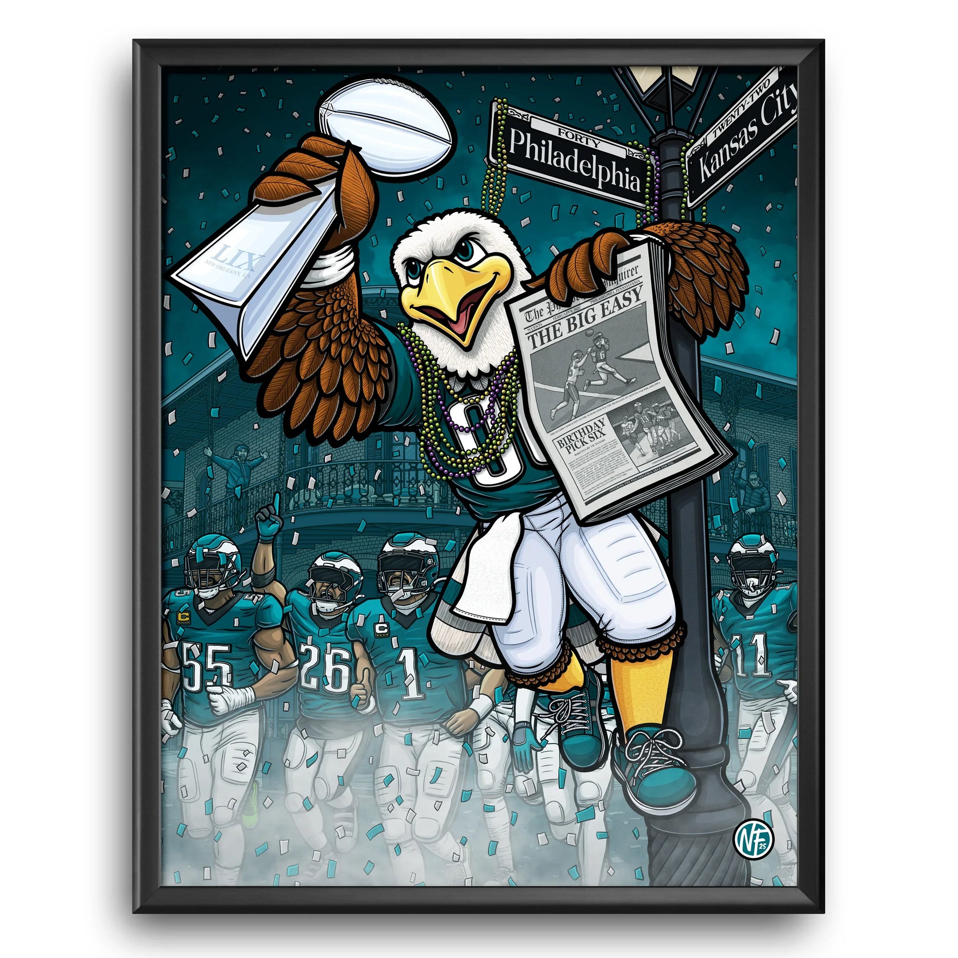 "The Big Easy" Philadelphia Football Print - Nick Fasnacht Illustration & Design