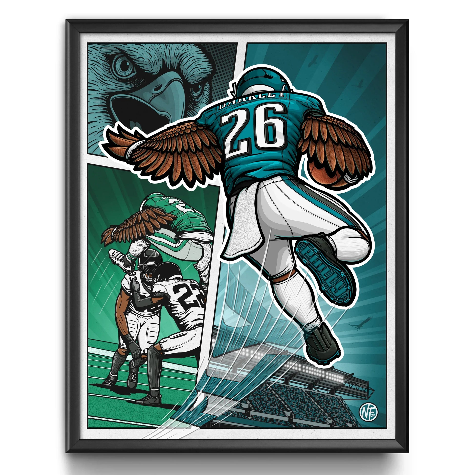 "Fly" Philadelphia Eagles Football Limited Edition Print - Nick Fasnacht Illustration & Design