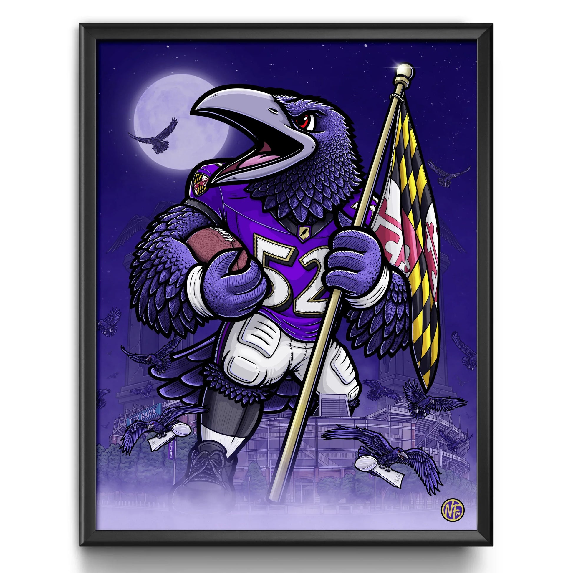 "Flock" Baltimore Ravens Limited Edition Print - Nick Fasnacht Illustration & Design