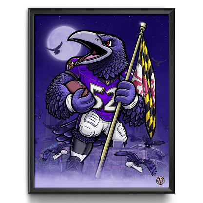 "Flock" Baltimore Ravens Limited Edition Print - Nick Fasnacht Illustration & Design