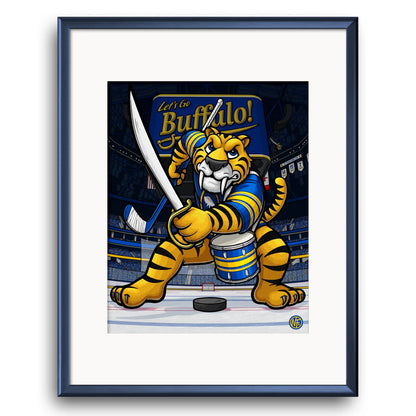 "Let's Go Buffalo!" Buffalo Hockey Print - Nick Fasnacht Illustration & Design