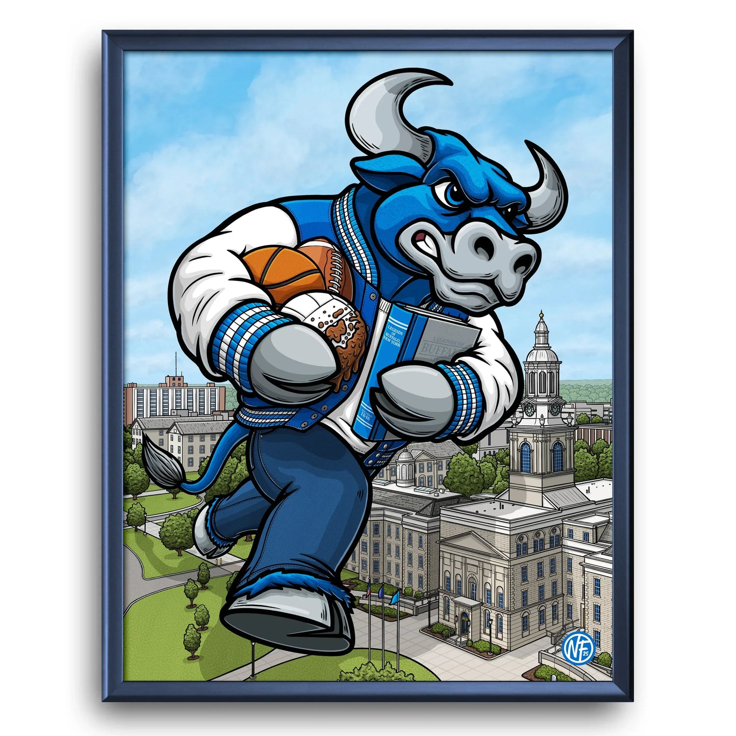 "The Bulls" University at Buffalo Limited Edition Print - Nick Fasnacht Illustration & Design