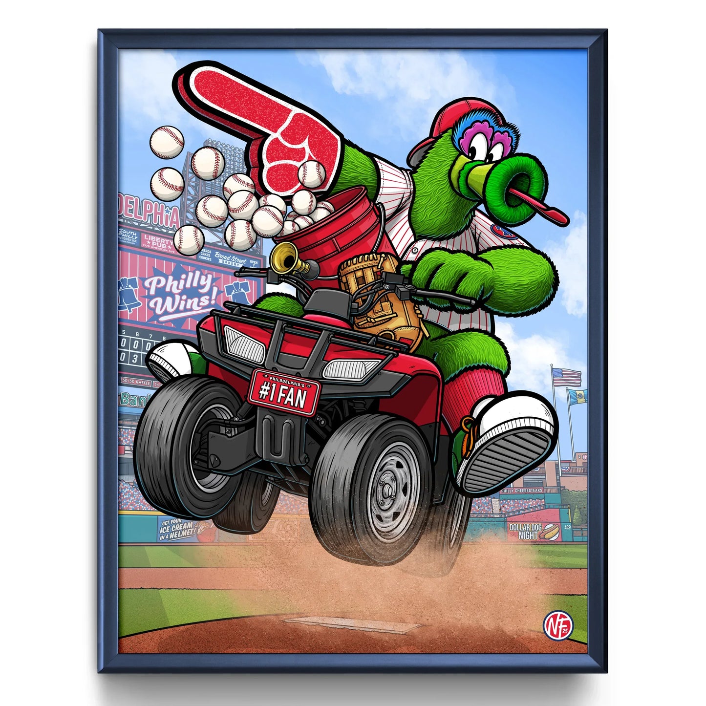 "#1 Fan" Philadelphia Baseball Print - Nick Fasnacht Illustration & Design