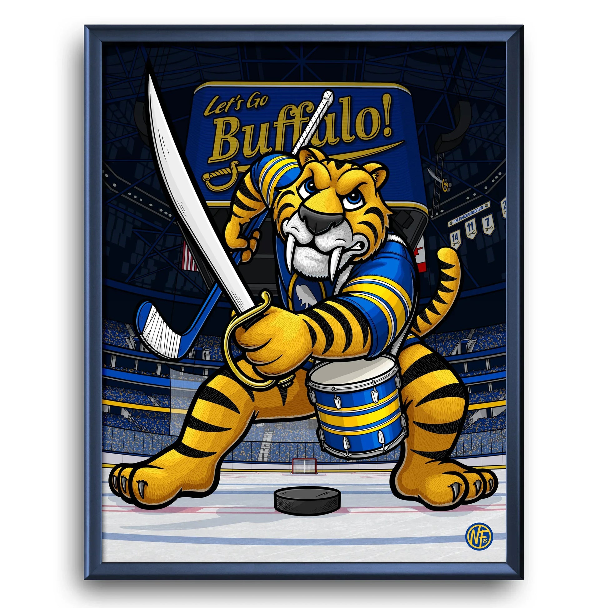 "Let's Go Buffalo!" Buffalo Hockey Print - Nick Fasnacht Illustration & Design