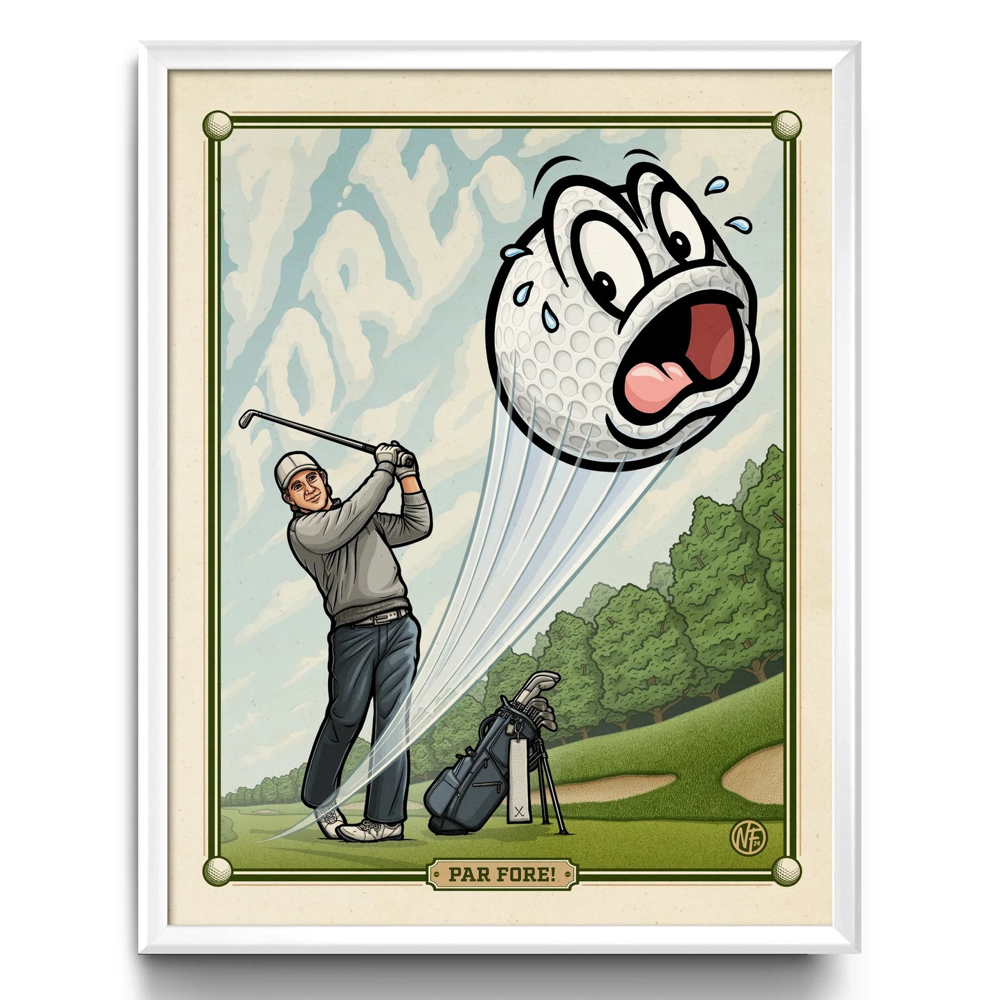"Par FORE!" Golf Limited Edition Print - Nick Fasnacht Illustration & Design